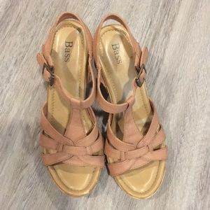 Sold^*^Bass sandals with wooden heels